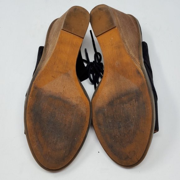 Melrose and Market Calista black lace up wedge sandal - Picture 7 of 10